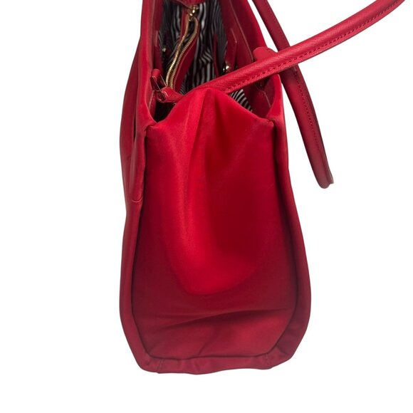 Kate Spade ~ Phoebe Red Nylon Tote Top handle Shoulder bag, Striped interior - Picture 10 of 16